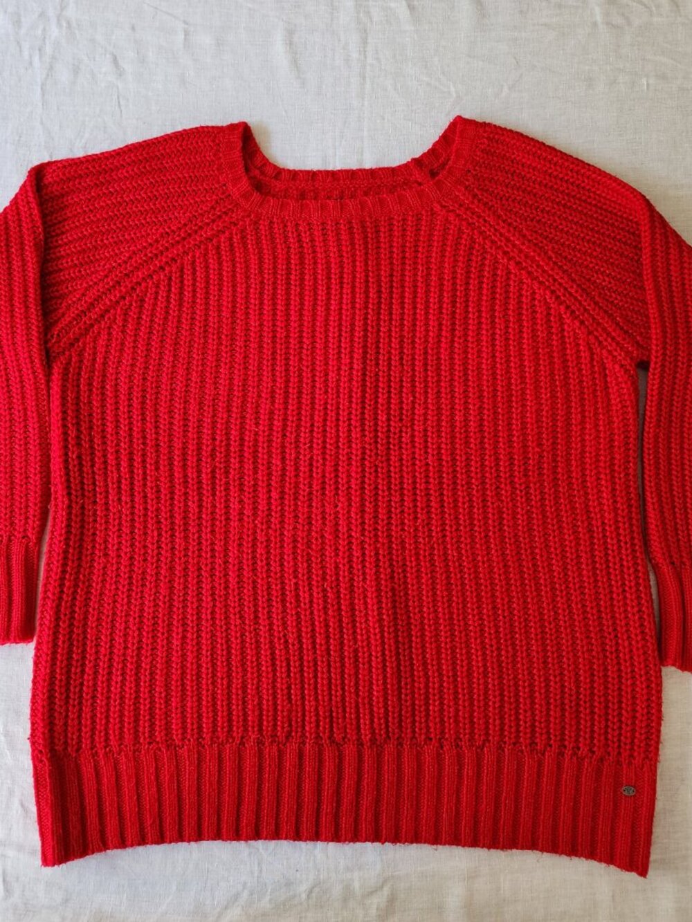 American Eagle Vintage Red Chunky Knit Jegging Sweater - Sz L
